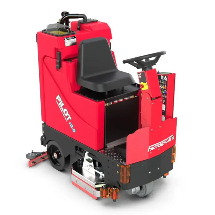 FactoryCat ride on floor scrubber product pilot