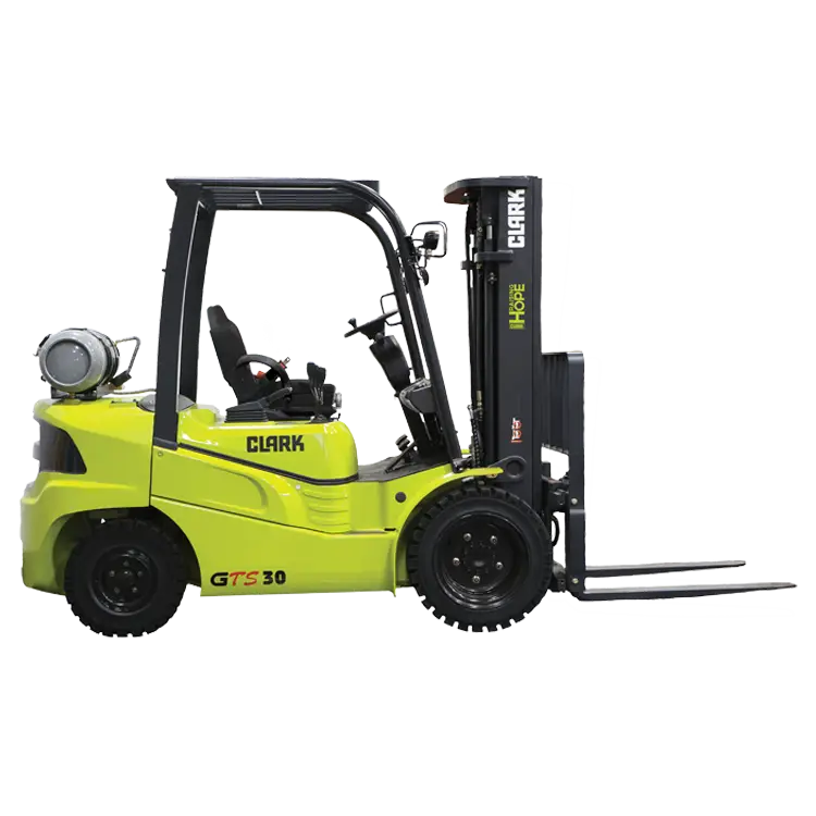 gts30 ic pneumatic Clark forklift side profile